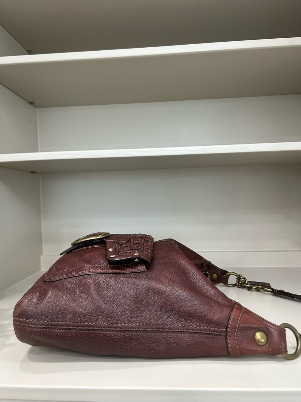Coach Bleecker Soft Milled Cowhide Woven Pocket Hobo Tattersall Y2K Shoulder Bag - Picture 7 of 17